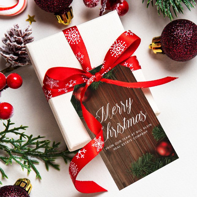 Elegant Company God jul Modern Anpassningsbar Wood Presentetikett (Skapare uppladdad)