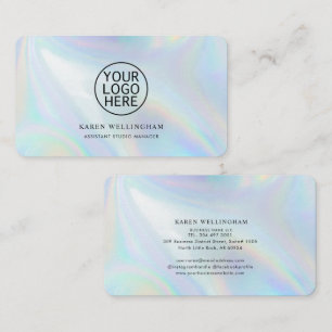Elegant Company Logotyp Holografisk Anpassningsbar Visitkort