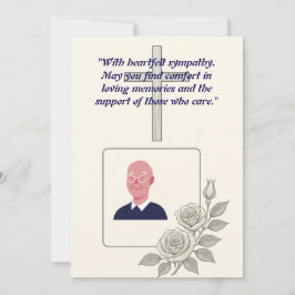 Elegant Condolence Card med Kor och Photo Ram Julkort
