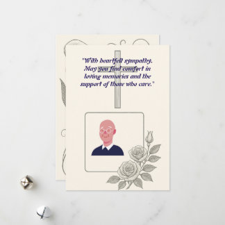 Elegant Condolence Card med Kor och Photo Ram Julkort