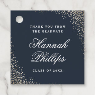Elegant Confetti Gold Graduation Gåvor Etiketter