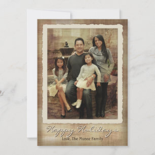 Elegant Contemporary Antique Helgdag Photo Card Julkort