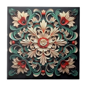 Elegant Contemporary Färgfull modern Ornate Kakelplatta
