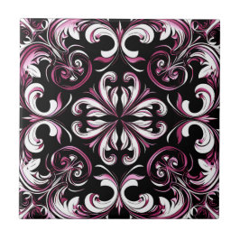 Elegant Contemporary Modern Ornate Burgundy Kakelplatta