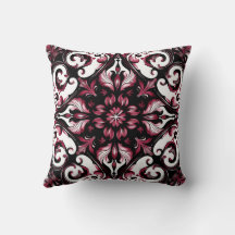 Elegant Contemporary Modern Ornate Burgundy