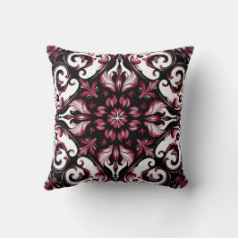 Elegant Contemporary Modern Ornate Burgundy Kudde