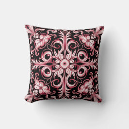Elegant Contemporary Modern Ornate Burgundy Kudde