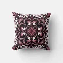 Elegant Contemporary Modern Ornate Burgundy