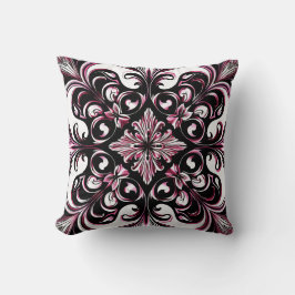 Elegant Contemporary Modern Ornate Burgundy Kudde