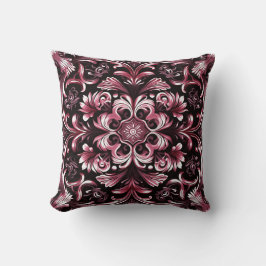 Elegant Contemporary Modern Ornate Burgundy Kudde