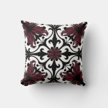 Elegant Contemporary Modern Ornate Burgundy