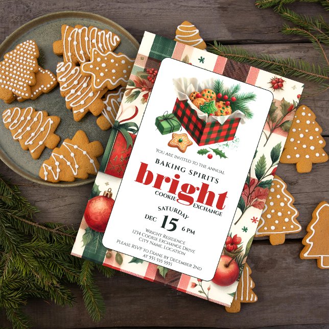 Elegant Cookie Exchange-fest Inbjudningar (Elegant cookie exchange party invitation invitation front view.)