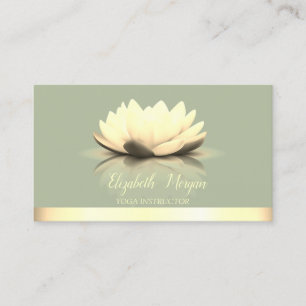 Elegant Cool Lotus Guld Rand Yoga Grön Visitkort