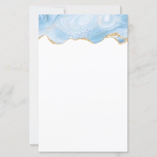 Elegant Coola Blue Agate med Guld Glitter Ribbon (Framsida)