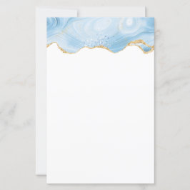 Elegant Coola Blue Agate med Guld Glitter Ribbon