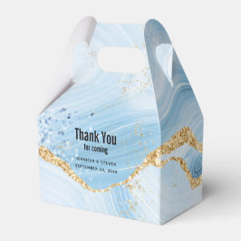 Elegant Coola Blue Agate med Guld Glitter Ribbon Presentaskar