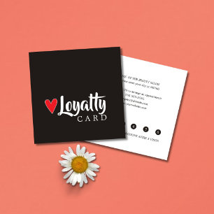 Elegant Coola Red Heart Beauty Salon Lojalitetskort
