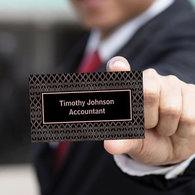 Elegant Copper and Black Mönster Accountant Visitkort (Skapare uppladdad)