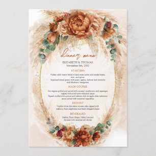 Elegant Copper and burgundy blommor Greenery Meny