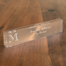 Elegant Copper Faux Metall Monogram Student