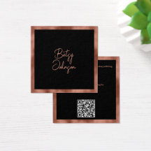 Elegant Copper Foil and Black Affärskort