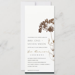 ELEGANT COPPER FOIL HYDRANGEA BLOMMIGT VOW RENEWAL INBJUDNINGAR