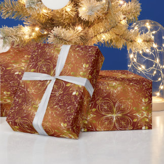 Elegant Copper Gold Florals Luxe Aesthetics Presentpapper