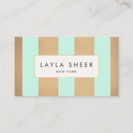 Elegant Copper Guld och Turquise Rand Visitkort