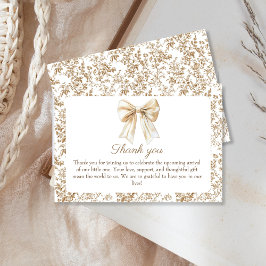 Elegant Coquette Beige Chinoiserie Baby Shower Tack Kort