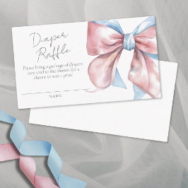 Elegant Coquette Bow Baby Shower Raffle Tilläggskort