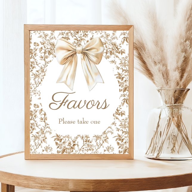 Elegant Coquette Bow Chinoiserie Baby Shower Poster (Skapare uppladdad)