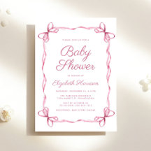 Elegant Coquette Bows Rosa Flicka Shower