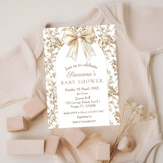 Elegant Coquette Chinoiserie Baby Shower Inbjudningar