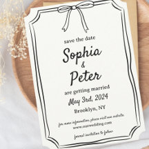 Elegant Coquette Hand Drawn Bow Timless Bröllop