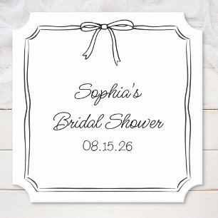 Elegant Coquette Hand plockade Bow Cute Möhippa Underlägg Papper