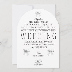 Elegant Coquette Hand plockade Bows & Bröllop Vows Inbjudningar