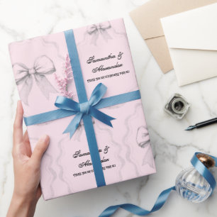 Elegant Coquette Hand plockade Bows & Bröllop Vows Presentpapper