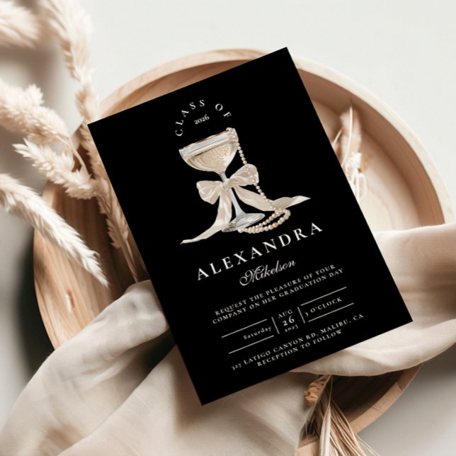 Elegant Coquette Pearl Graduation Inbjudningar (Skapare uppladdad)