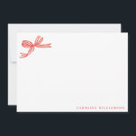 Elegant Coquette Red Bow Personlig Stationery Tack Kort<br><div class="desc">Med den här personligen i elegant får du ett bestående intryck, tack vare ett kort som innehåller en charmerande röd butik och minimalistisk utformning av namn. Perfekt för tacksamhet i stil, denna koquetteinspirerade tidning kombinerar sofistikering och enkelhet, perfekt för bröllop, evenemang eller personlig använda. Den minimalistiska designen framhäver ditt namn...</div>