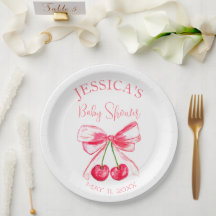 Elegant Coquette Rosa Bow Baby Shower Girl