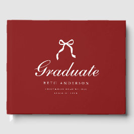 Elegant Coquette Script Graduation Party Wine Red Gästböcker