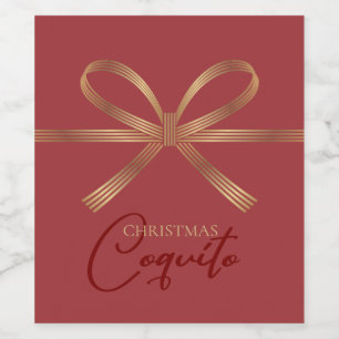 Elegant Coquito Bow Vinflaska Etikett