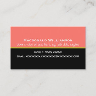 Elegant Coral Black Christian Scripture Visitkort