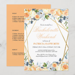 Elegant Coral Blommigt Bachelorette Helg Inbjudningar