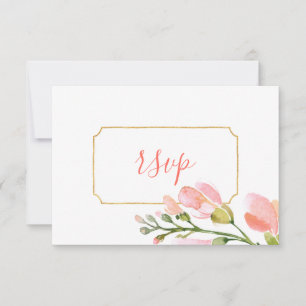 Elegant Coral Blommigt Guld Geometric OSA Kort