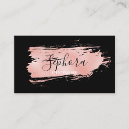 Elegant Coral Metallic Foil Paint Stroke Visitkort