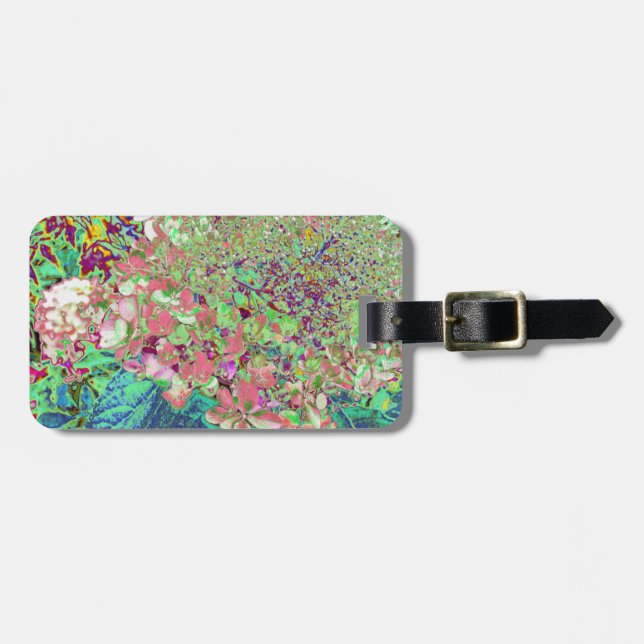 Elegant Coral och Chartreuse Limelight Hydrangea Bagagebricka (Horisontell Framsida)