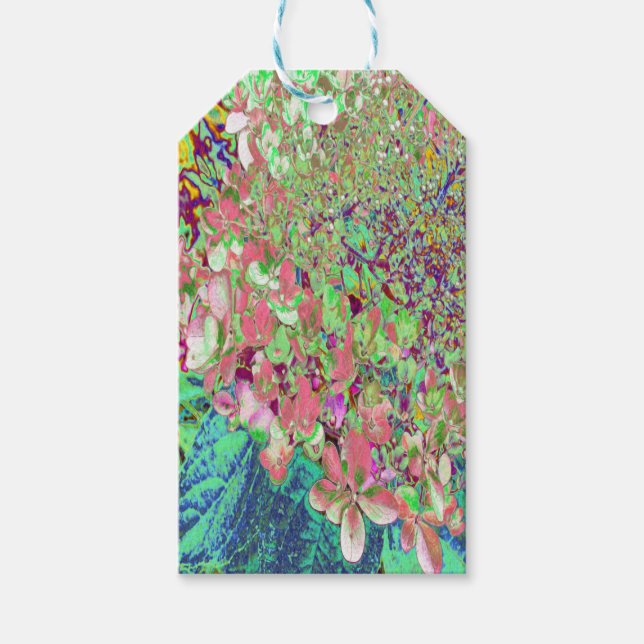 Elegant Coral och Chartreuse Limelight Hydrangea Presentetikett (Framsidan)