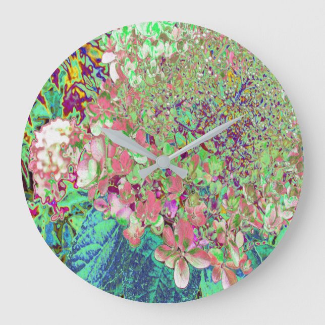 Elegant Coral och Chartreuse Limelight Hydrangea Stor Klocka (Framsida)