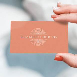 Elegant Coral Peach Minimalist Personal Visitkort